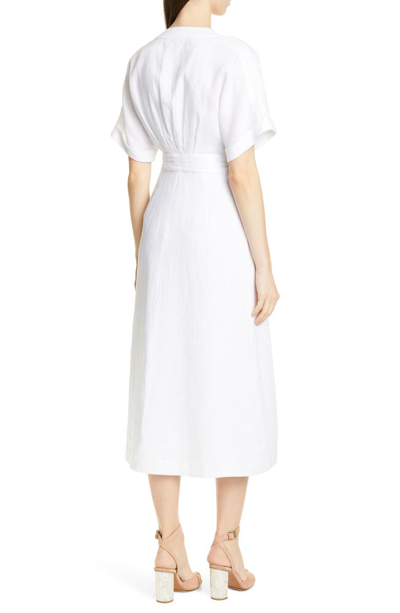 Shop Equipment Nauman Linen Dress In Bright White