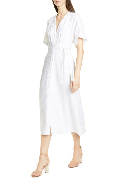 Shop Equipment Nauman Linen Dress In Bright White