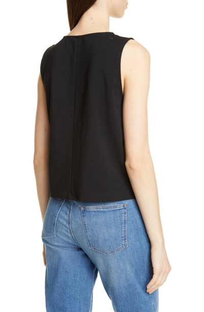 Shop Eileen Fisher Stretch Cotton Tank In Black