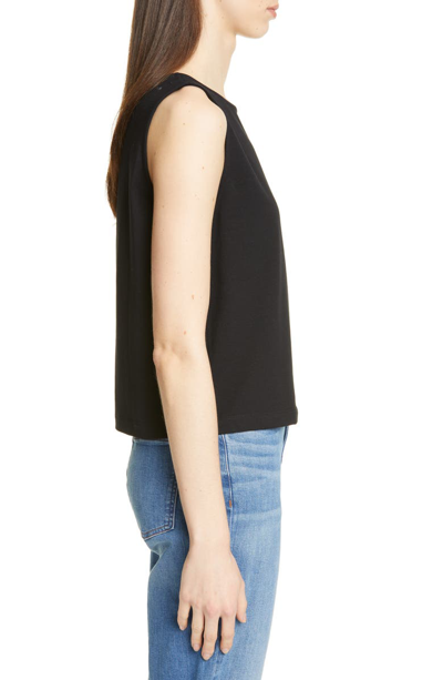 Shop Eileen Fisher Stretch Cotton Tank In Black