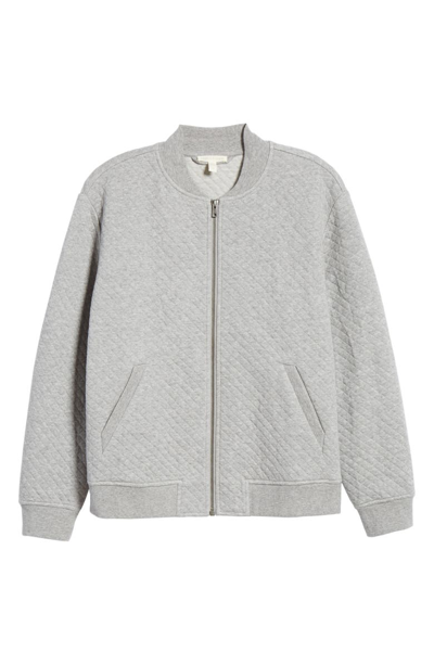 Shop Eileen Fisher Quilted Organic Cotton Flight Jacket In Moon