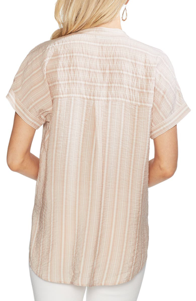 Shop Vince Camuto Desert Stripe Top In Rose Clay