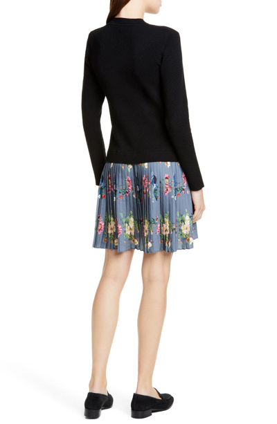 Shop Ted Baker Izitaa Oracle Long Sleeve Pleat Skirt Dress In Black