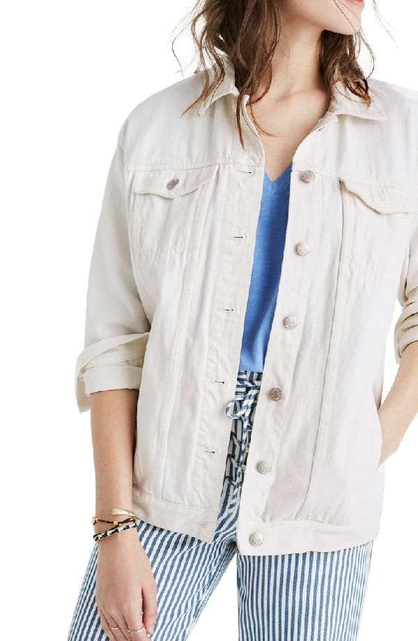 madewell white denim jacket