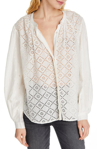Shop Joie Janah B Broderie Anglaise Top In Porcelain