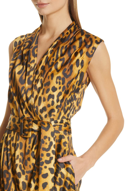 Shop Adam Lippes Jaguar Print Belted Dress