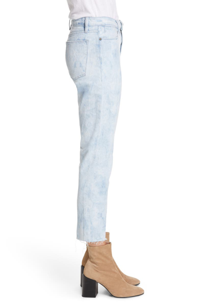 Shop Frame Le High Raw Hem Ankle Straight Leg Jeans In Cloud