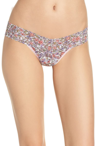 Shop Hanky Panky Calico Low Rise Thong In Pink Multi