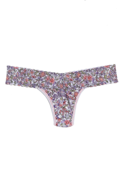 Shop Hanky Panky Calico Low Rise Thong In Pink Multi
