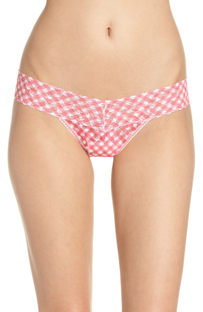 Shop Hanky Panky Do-si-do Low Rise Thong In Pink Multi