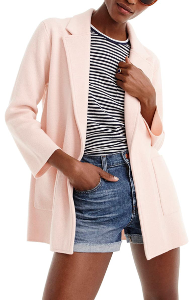 Shop Jcrew New Lightweight Sweater Blazer In Subtle Pink