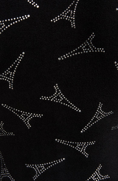 Shop Balenciaga Embellished Eiffel Tower Body-con Sweater Dress In 1000-black