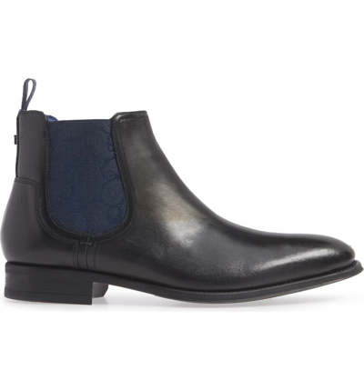Shop Ted Baker Travic Mid Chelsea Boot In Black Leather
