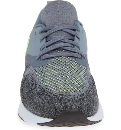Shop Nike Odyssey React 2 Flyknit Running Shoe In Armory Blue/ Lime Blast/ Black