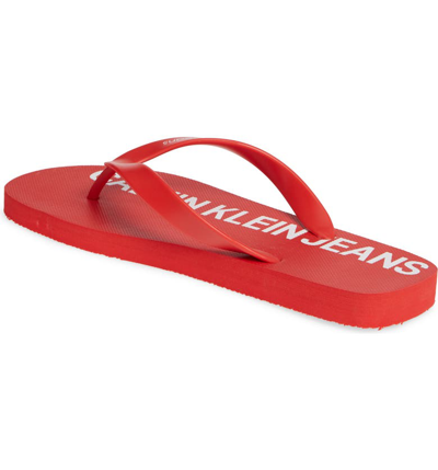 Shop Calvin Klein Jeans Est.1978 Errol Flip Flop In Tomato