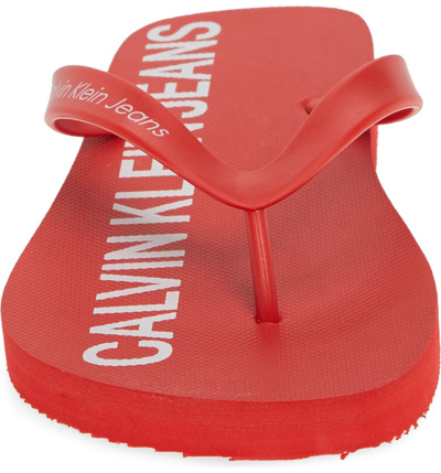 Shop Calvin Klein Jeans Est.1978 Errol Flip Flop In Tomato