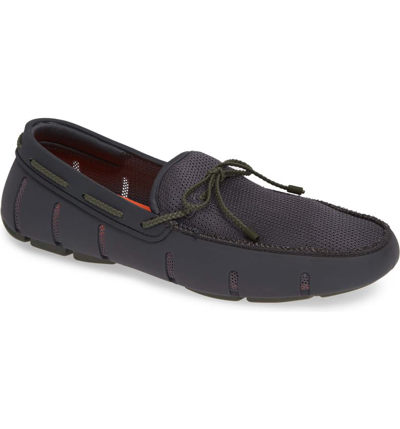 Shop Swims Lace Loafer In Dark Gray/ Olive