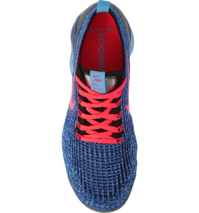 Shop Nike Air Vapormax Flyknit Running Shoe In Blue/ Crimson Blue/ Black