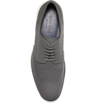 Shop Cole Haan Original Grand Wingtip Derby In Chorino Grey Matte Leather