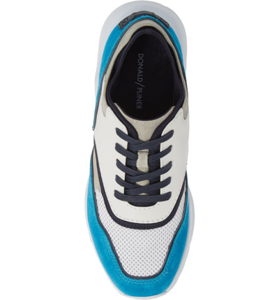Shop Donald Pliner Kirk Sneaker In White/ Blue