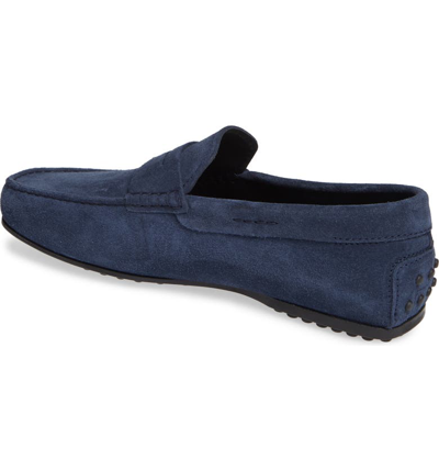 Shop Tod's 'city' Penny Driving Shoe In Navy Suede
