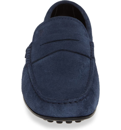 Shop Tod's 'city' Penny Driving Shoe In Navy Suede
