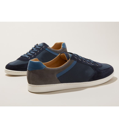 Shop Magnanni Echo Sneaker In Navy/ Black Leather/ Suede