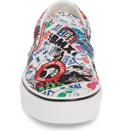 Shop Vans 'classic' Slip-on Sneaker In Stickers/ True White