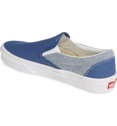Shop Vans 'classic' Slip-on Sneaker In Canvas Navy/ White Chambray