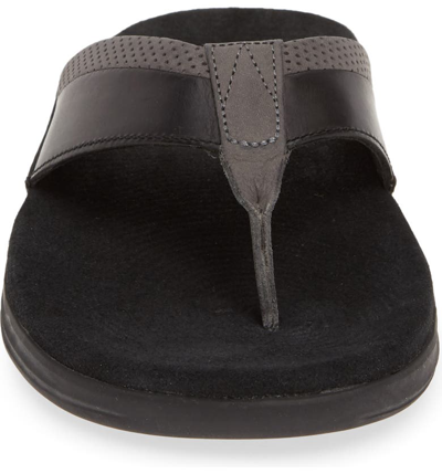 Shop Sperry Gold Cup Amalfi Flip Flop In Black/ Grey Leather