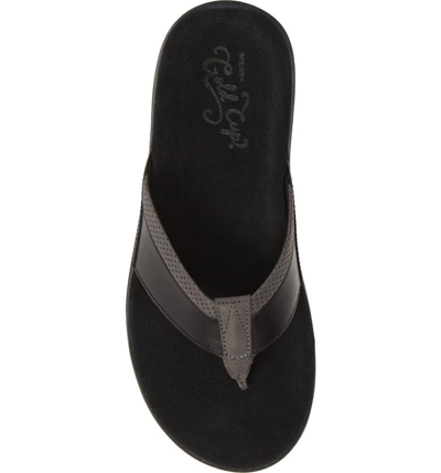 Shop Sperry Gold Cup Amalfi Flip Flop In Black/ Grey Leather