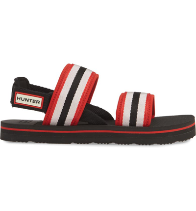 Shop Hunter Original Beach Sandal In  Red/ White / Black