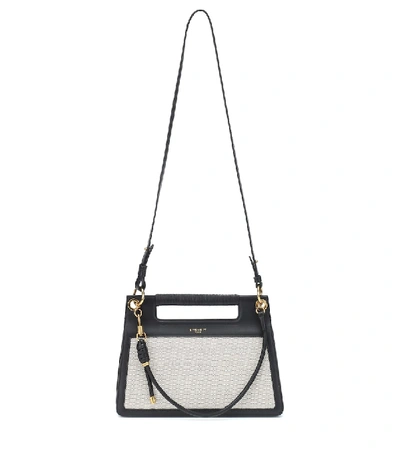 Shop Givenchy Whip Medium Canvas Shoulder Bag In Black