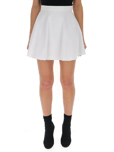 Shop Prada Flared Mini Skirt In White