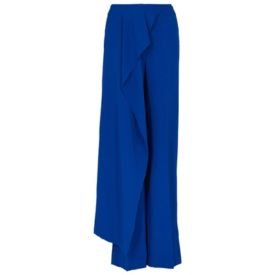 Shop Roland Mouret Griffith Royal Blue Straight-leg Trousers