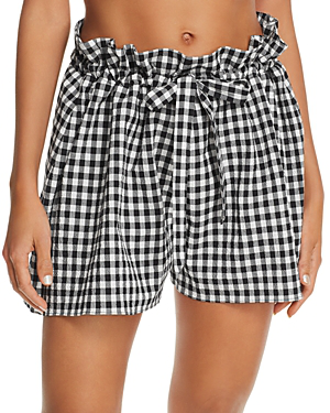 black swim cover up shorts