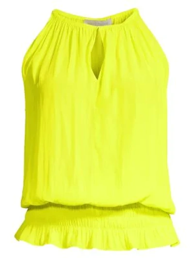 Shop Ramy Brook Lauren Sleeveless Top In Neon Yellow
