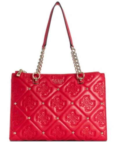 Shop Guess Jeana Status Satchel In Passion/gold