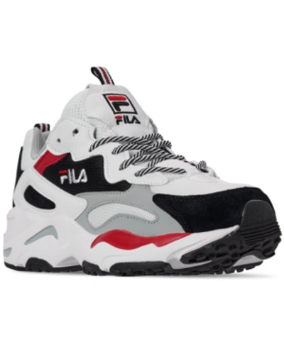 Shop Fila Men's Ray Tracer Casual Athletic Sneakers From Finish Line In White/black/hris