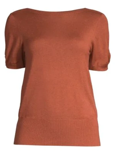 Shop Max Mara Osteo Silk & Cashmere Jumper In Copper