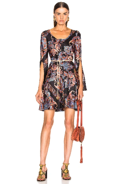 Shop Chloé Chloe Persian Print Dress In Black In Multicolor Black