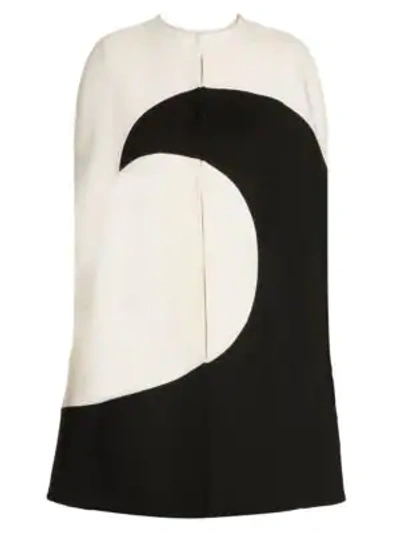 Shop Valentino Luna Cape In Ivory Black