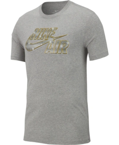Shop Nike Men's Air Logo T-shirt In Gry Hthr