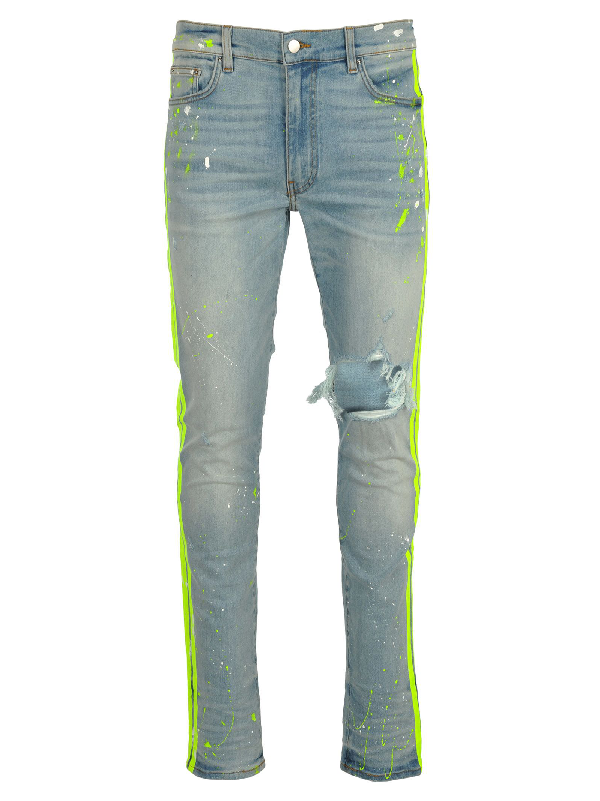 amiri jeans neon stripe