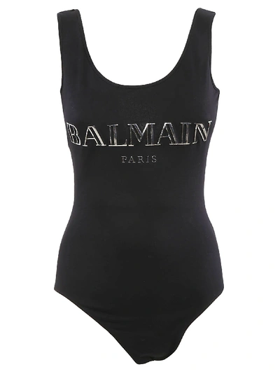 Shop Balmain Logo Printed Bodysuit