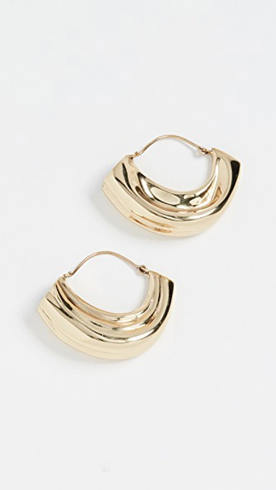 Shop Ellery Arturo Textured Hoop Earrings In Gold