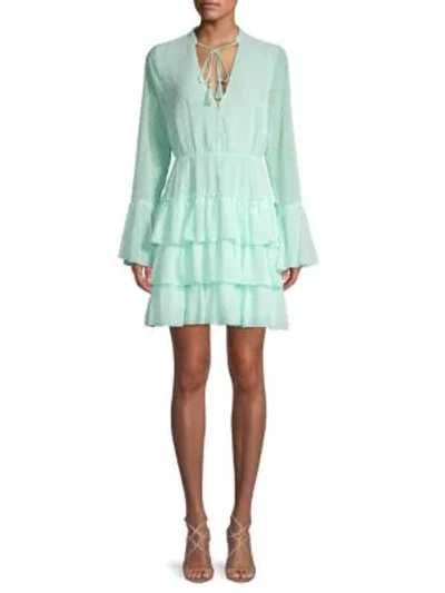 Shop Allison New York Dot Textured A-line Dress In Mint