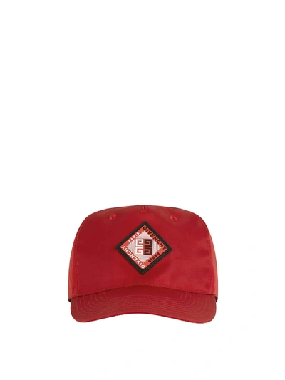 Givenchy Logo Patch Baseball Cap In Red