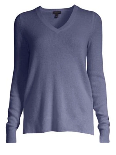 Shop Saks Fifth Avenue Collection Featherweight Cashmere V-neck Sweater In Navy