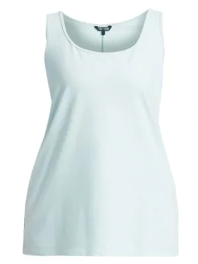 Shop Nic+zoe Plus Women's Perfect Scoop Stretch Cotton Tank Top In Blue Light